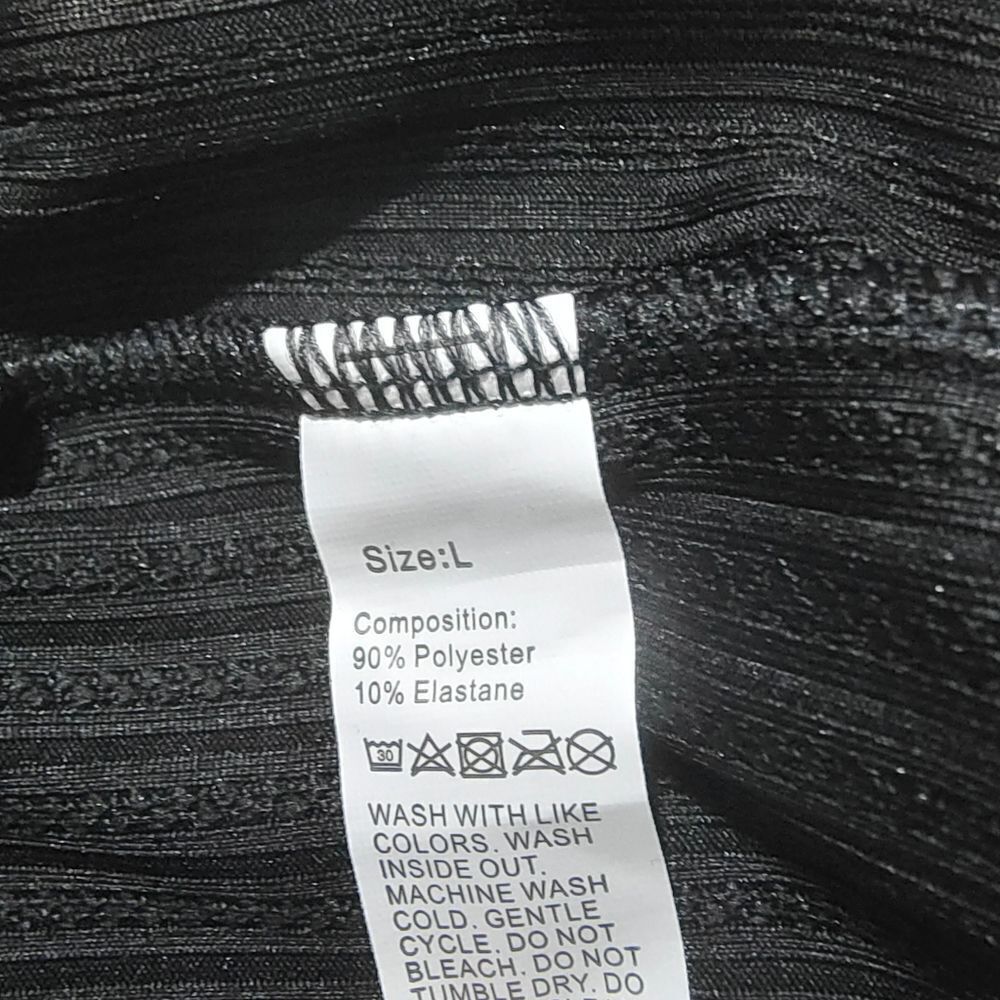 Black Ribbed Silver Trim Sports Bra -R - Picture 4 of 5